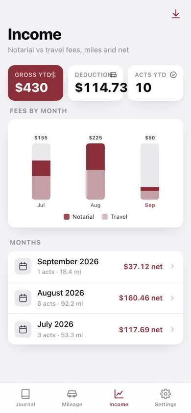 Sealbook web app — screen 3