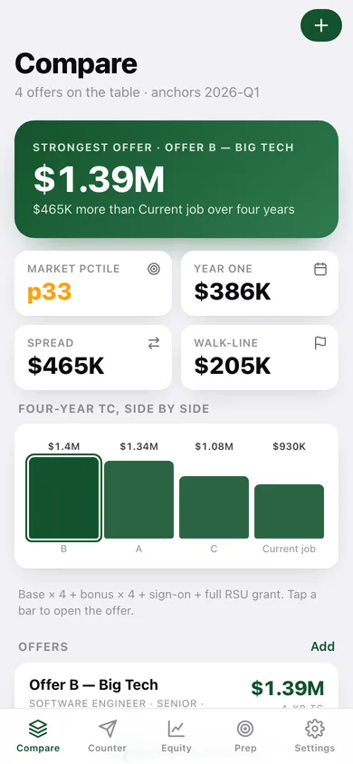 Offergrade web app — screen 1