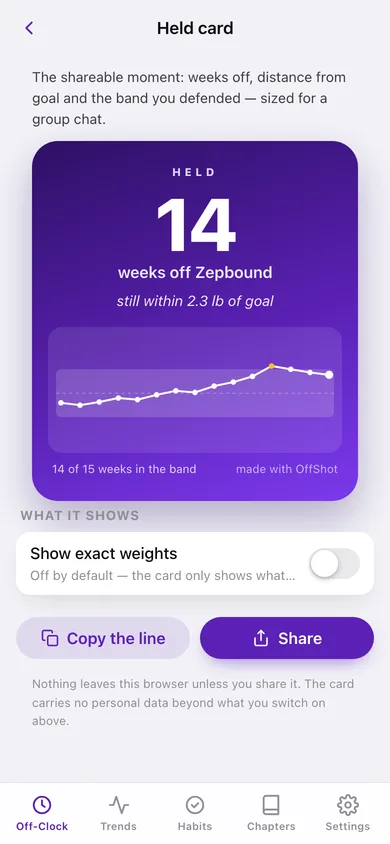 OffShot web app — screen 3