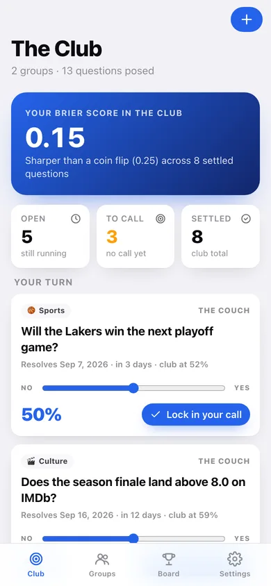 Outguess web app — screen 1