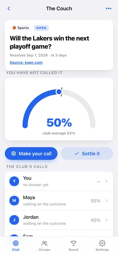 Outguess web app — screen 2