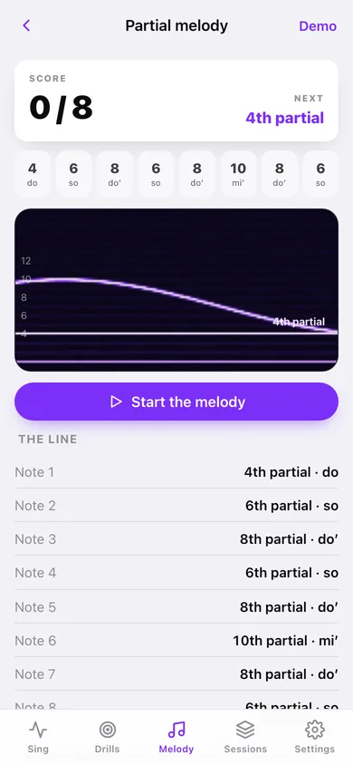 Overtone: Harmonic Singing web app — screen 2