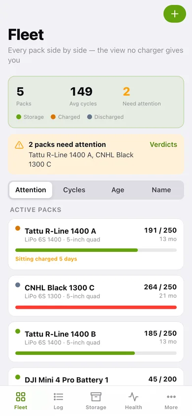 PackCycle web app — screen 1