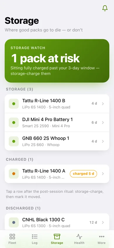 PackCycle web app — screen 3