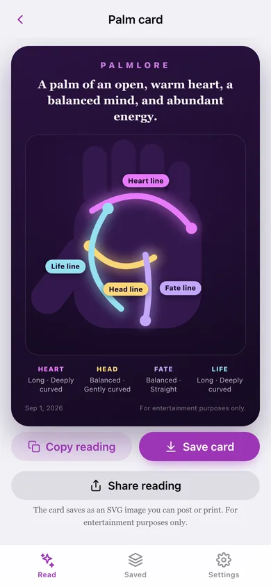 Palmlore: Palm Reading web app — screen 3