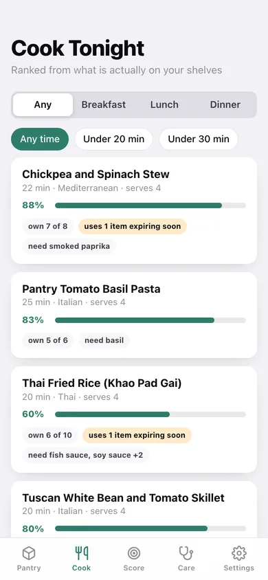 PantryRx web app — screen 2