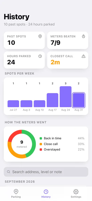 Parkpin web app — screen 3