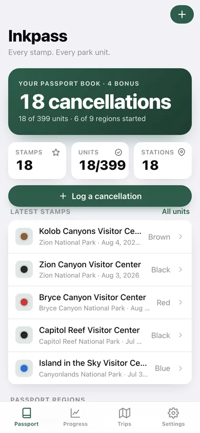 Inkpass web app — screen 1