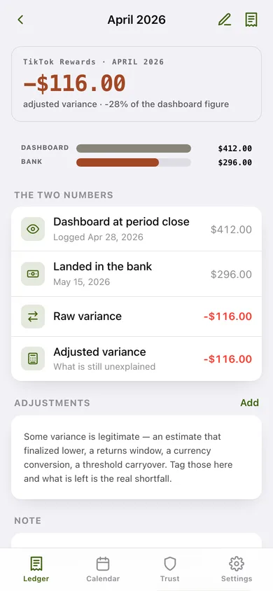 PayoutProof web app — screen 2