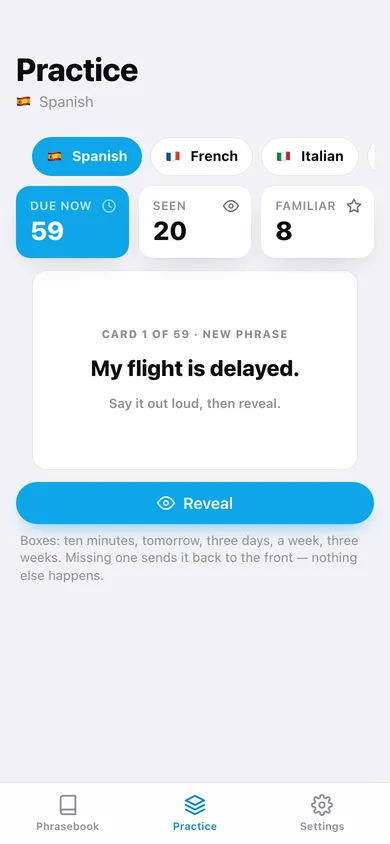 Phrasewise web app — screen 3