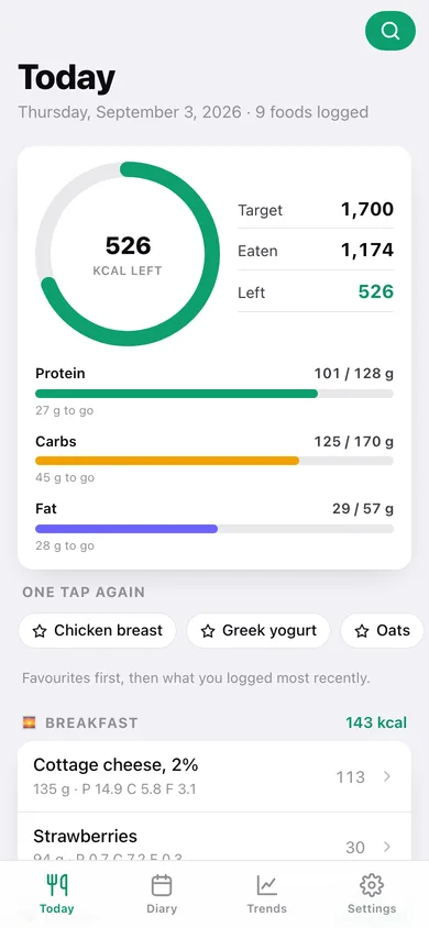 PocketPlate web app — screen 1