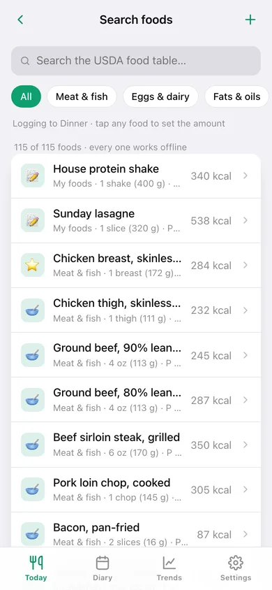 PocketPlate web app — screen 2