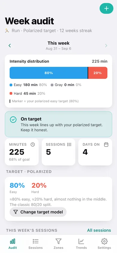 Polarize web app — screen 1