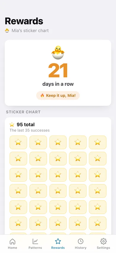 Pottytime web app — screen 3