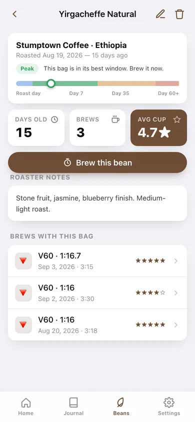 Pourover web app — screen 3