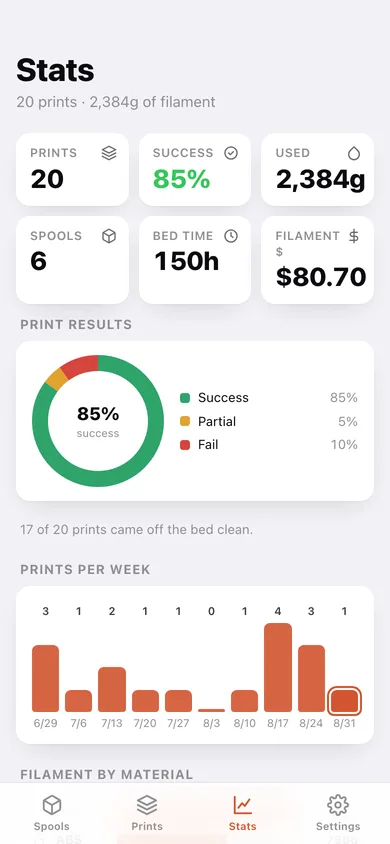Printbed web app — screen 3