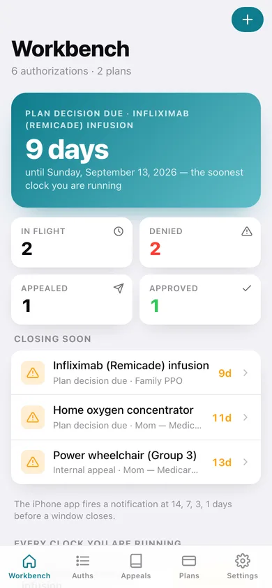 Priornaught web app — screen 1