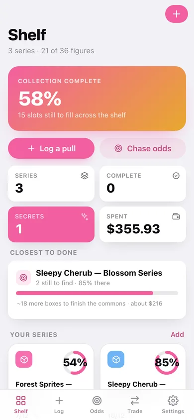 Blind Box Vault web app — screen 1
