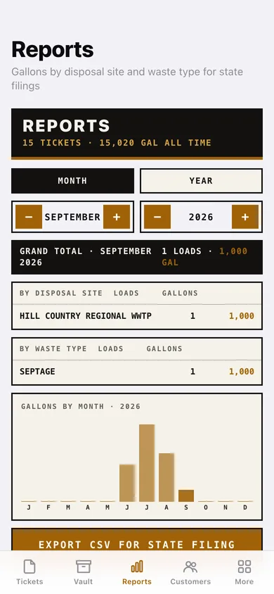 PumpTicket web app — screen 3