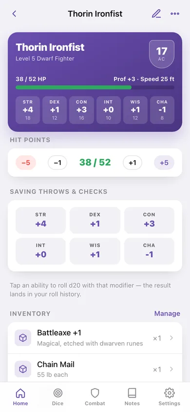 Questlog web app — screen 2