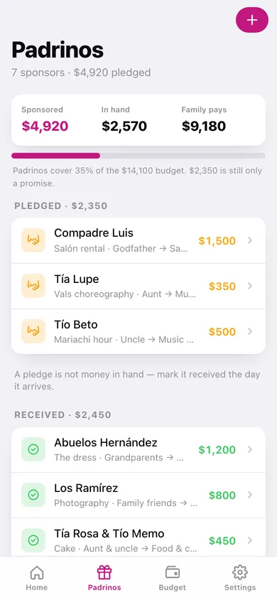 Quincebook web app — screen 2