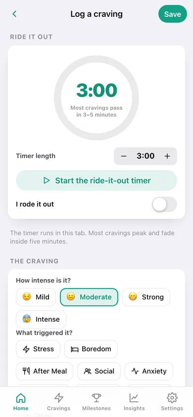 Quitkit web app — screen 2