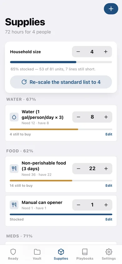Readyhold web app — screen 3