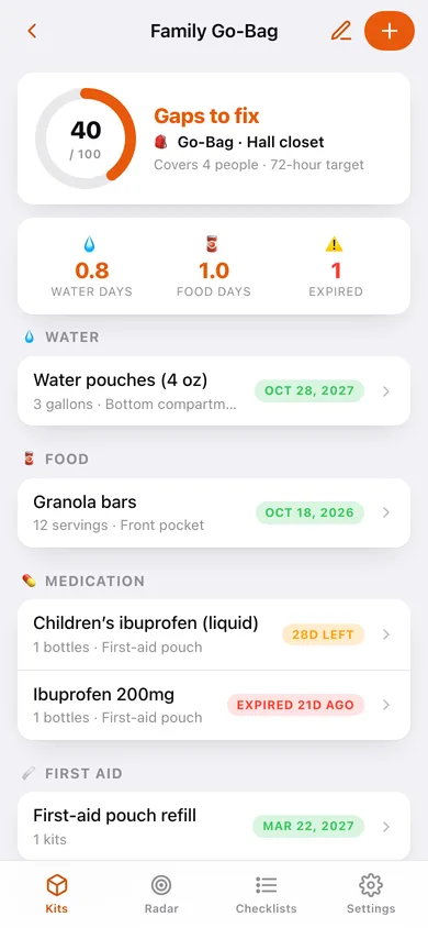 ReadyKit web app — screen 2