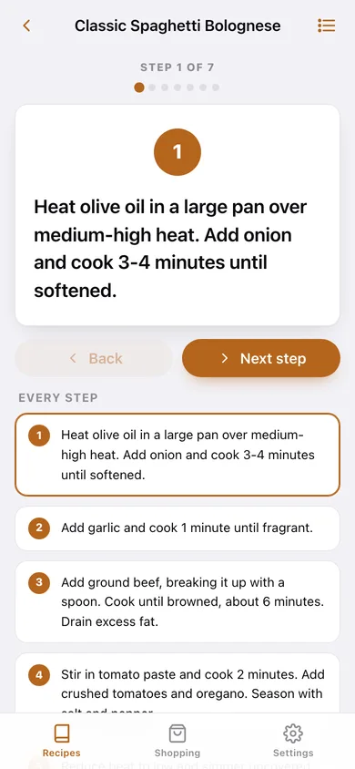 Recipo web app — screen 3