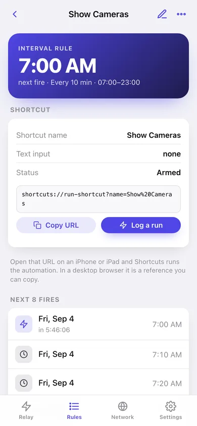 Relay web app — screen 2