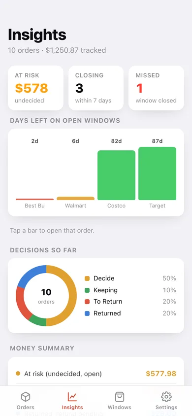 Returnly web app — screen 3