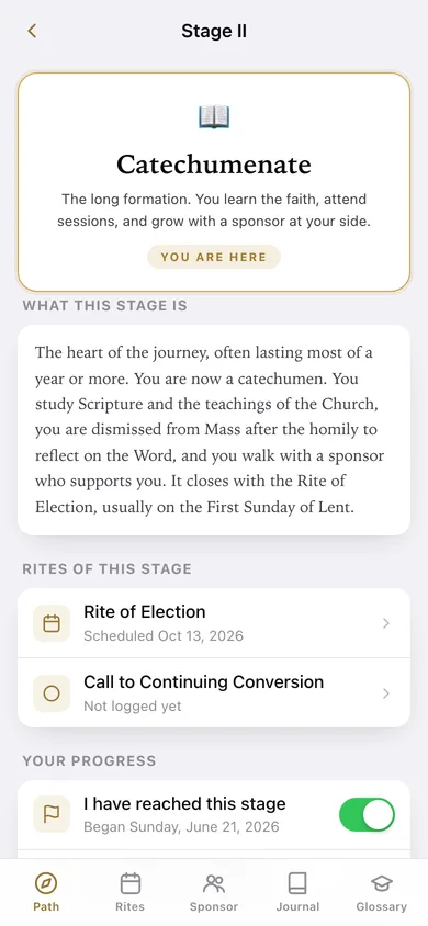 Rite Path web app — screen 2