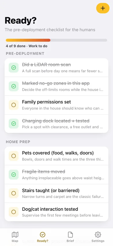 Robohome web app — screen 2