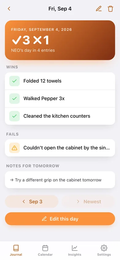 Robonotes web app — screen 2