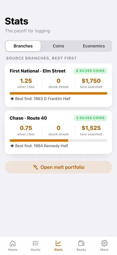 RollHunt web app — screen 3