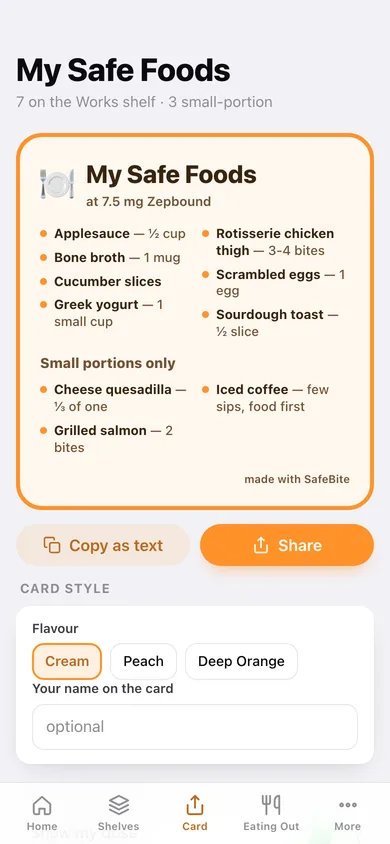 SafeBite web app — screen 3