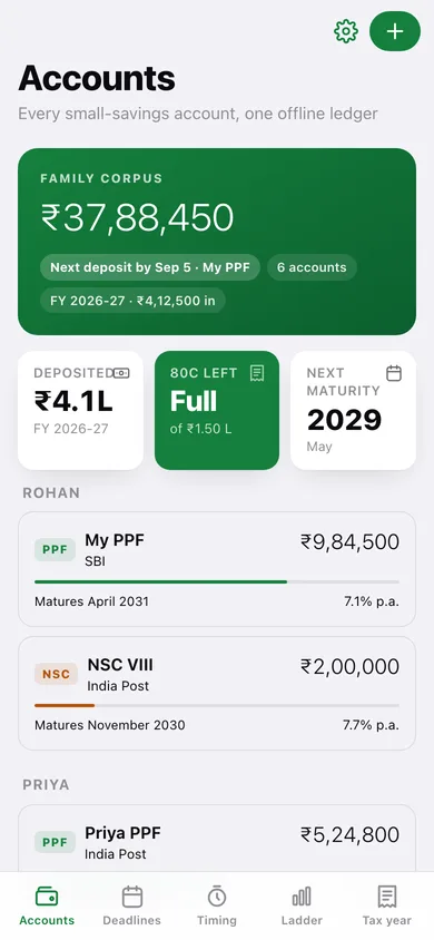 Sanchay web app — screen 1