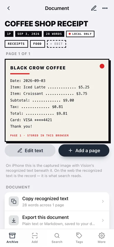 Scanrock web app — screen 2