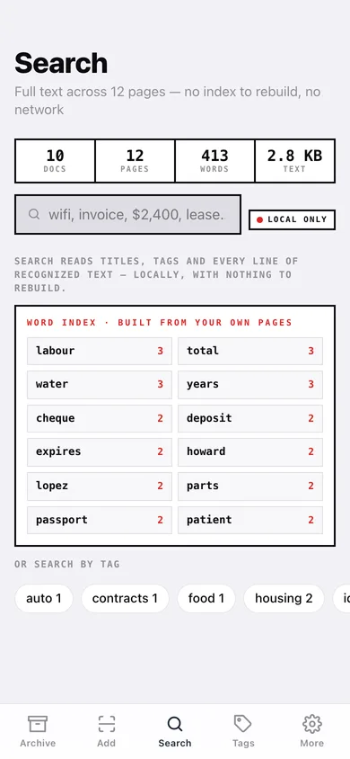 Scanrock web app — screen 3