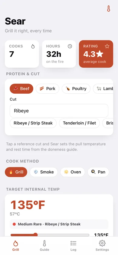 Sear web app — screen 1