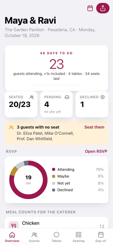 Seatcraft web app — screen 1