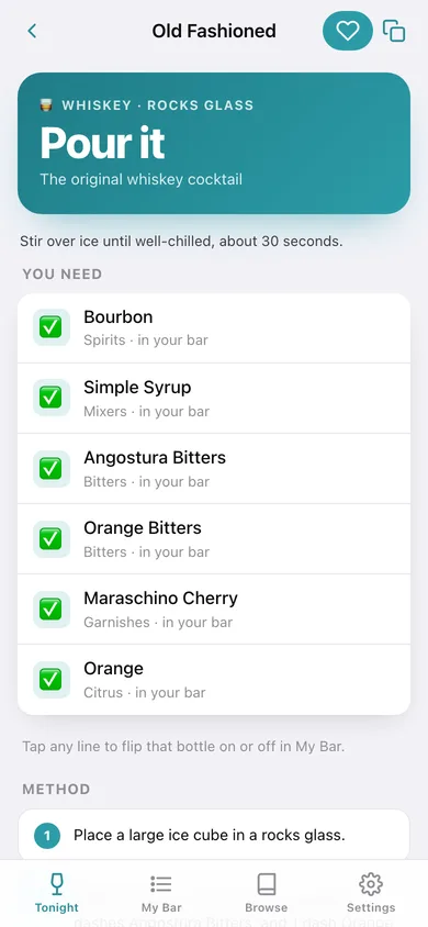 Shaker web app — screen 3