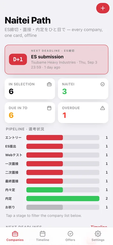 Naitei Path web app — screen 1