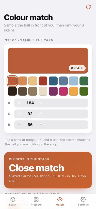 Skein web app — screen 2