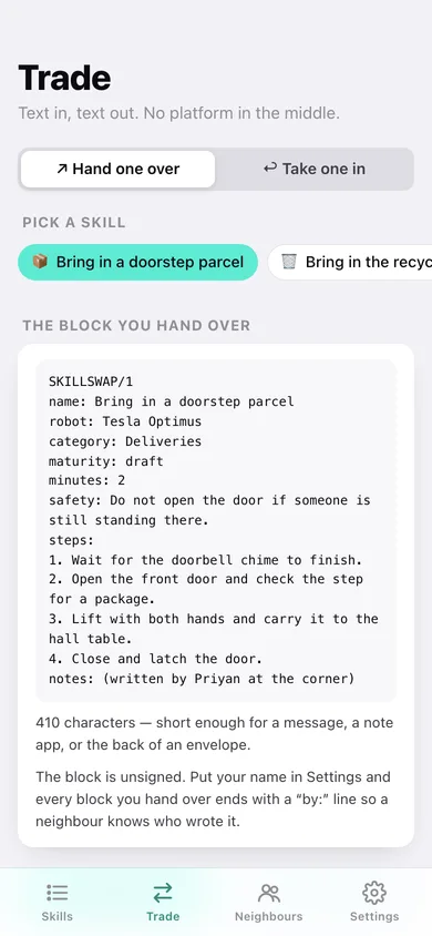 Skillswap web app — screen 3