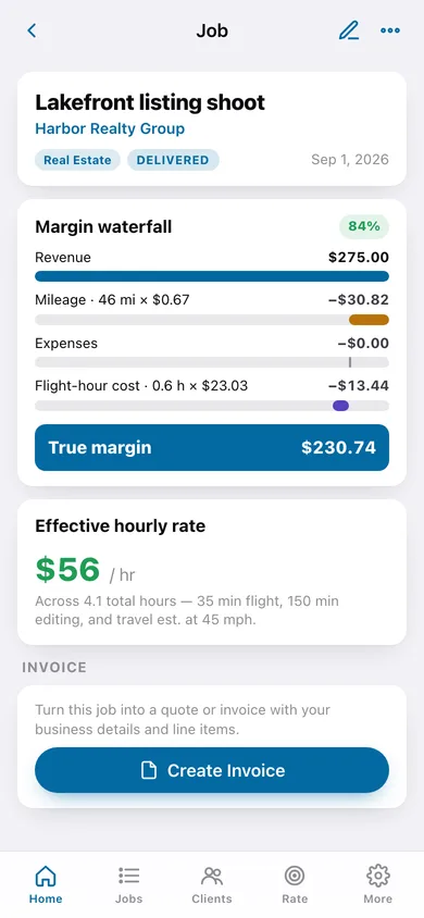 SkyGig web app — screen 2