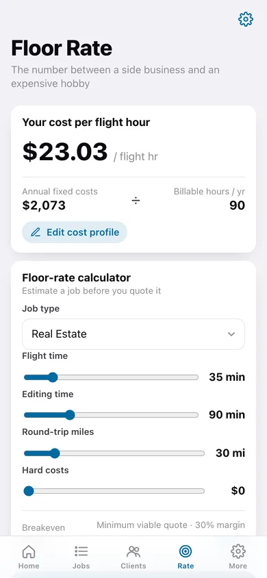 SkyGig web app — screen 3