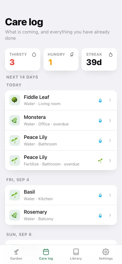 Sprout web app — screen 3