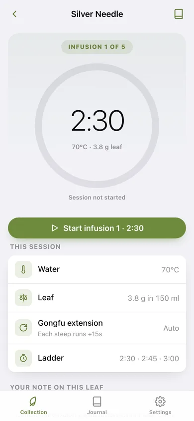 Steep web app — screen 3