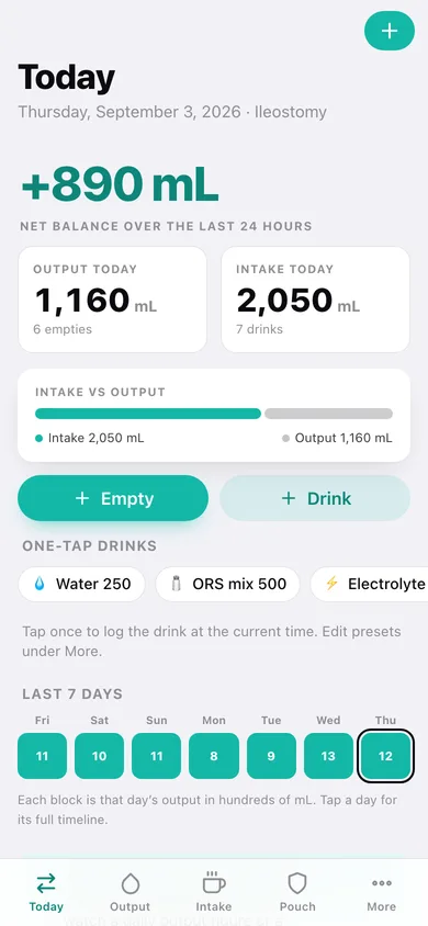 StomaFlow web app — screen 1